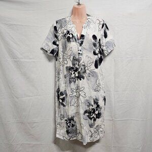 Simply Art by Dolcezza Short Dress Women Size S White 100% Linen